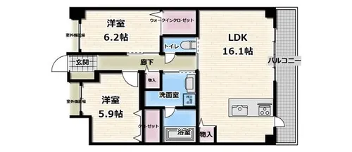 大阪府大阪市東淀川区豊里4丁目【マンション】の間取り