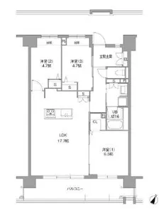 LaSante照葉オーシャンテラス【4階】の間取り