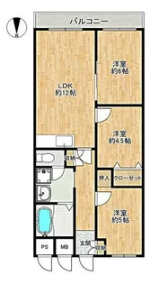 ライオンズマンション長吉【7階】の間取り