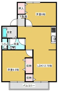 奈良県奈良市学園中3丁目【アパート】の間取り