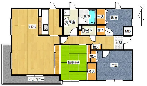 苔水庵マンション【306号室】の間取り