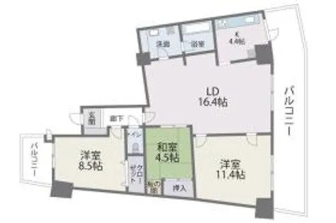 アイランドシティ・インフィニガーデンイースト棟【5階】の間取り