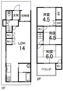 京都府京都市西京区嵐山東海道町【一戸建】の間取り