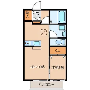 エマーブルⅠB棟【B107号室】の間取り