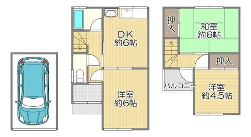 大阪府枚方市長尾家具町4丁目【一戸建】の間取り