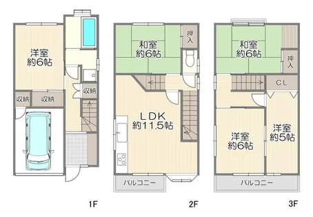 大阪府枚方市上島町【一戸建】の間取り