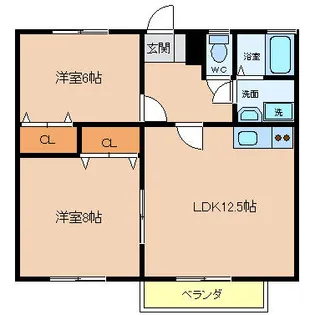 グレイスコートM【201号室】の間取り