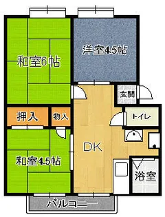 兵庫県三田市三輪3丁目【マンション】の間取り