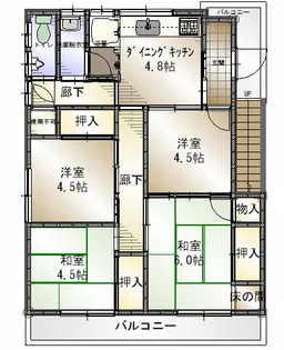 大阪府門真市下馬伏町【一戸建】の間取り