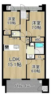 エイルマンション新宮【5階】の間取り