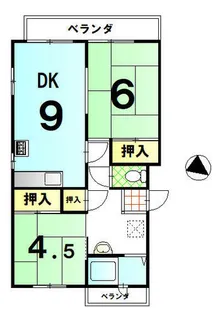 淀団地第一住宅【3階】の間取り