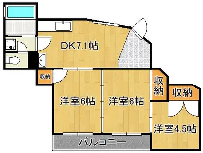 プリンセス霧ケ丘Ⅱ【401号室】の間取り