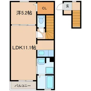 ポルト川花【202号室】の間取り