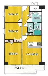 大阪府大阪市中央区瓦屋町2丁目【マンション】の間取り