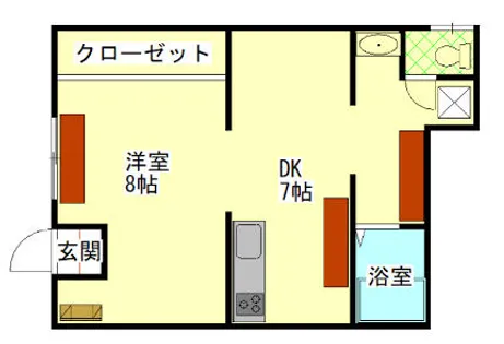 杭ノ瀬アパート【101号室】の間取り