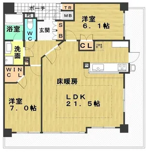 ハーティネストアロード中山手【7階】の間取り