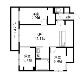 ZABO HILLS発寒中央【3階】の間取り