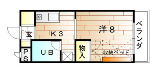 グリーンコーポ赤間【1階】の間取り