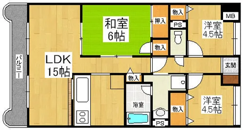 ホワイトリバー駅前【602号室】の間取り