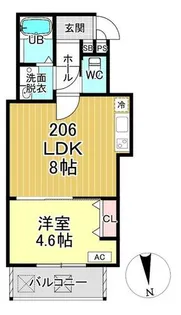 京都府京都市伏見区桃山水野左近西町【アパート】の間取り
