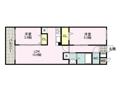 福岡県福津市花見の里3丁目【マンション】の間取り