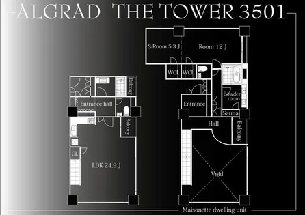 アルグラッドザ・タワー心斎橋【3506号室】の間取り