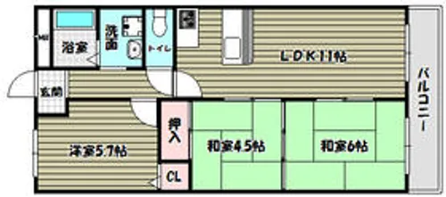エレガントライフマンション【2階】の間取り