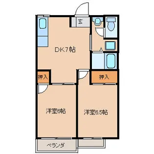 京都府長岡京市勝竜寺【アパート】の間取り