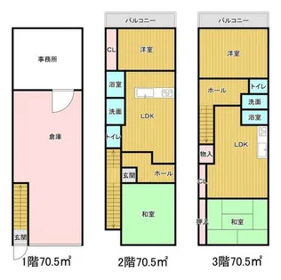大阪府堺市堺区五条通【一戸建】の間取り