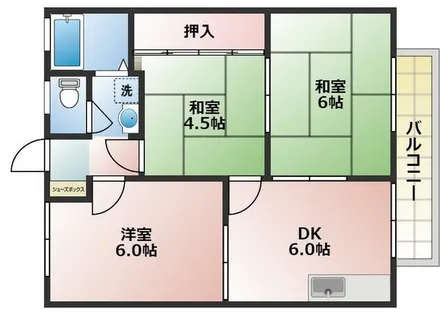 ハイツタケナカB棟【2階】の間取り