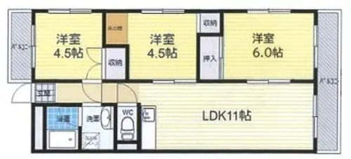 大阪府箕面市稲6丁目【マンション】の間取り