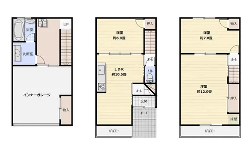 大阪府大阪市平野区瓜破東4丁目【一戸建】の間取り
