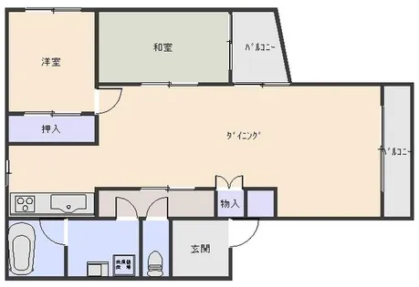 ニューハイツ富雄【4階】の間取り