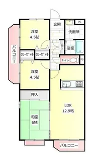 キャッスルコートイワキ【3階】の間取り