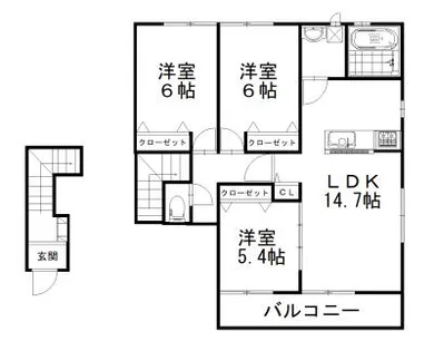 ラルーナ寺門【2階】の間取り