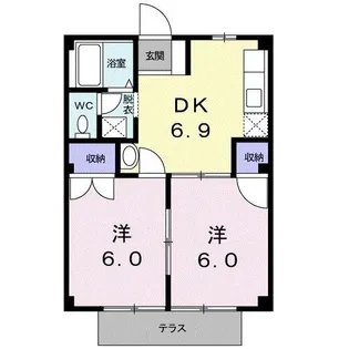 エスポワ-ル内海A【1階】の間取り