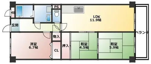 イーストハイム【203号室】の間取り