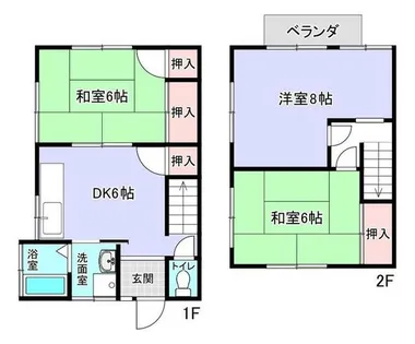 福岡県北九州市小倉南区守恒本町1丁目【タウンハウス】の間取り