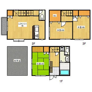 兵庫県宝塚市谷口町【テラスハウス】の間取り