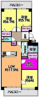 ヒルズ金剛寺池壱番館 A棟【2階】の間取り