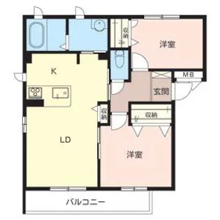 K‘sharmony 近江堂【201号室】の間取り