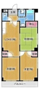 サンハイツ中村【301号室】の間取り