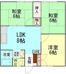オアシス井堀【1階】の間取り