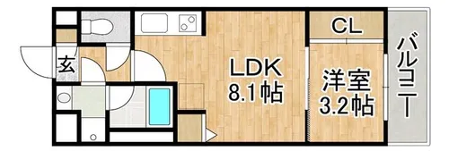 ラルヴェール御島崎【1階】の間取り