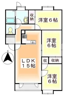 ノースウィングB【2階】の間取り