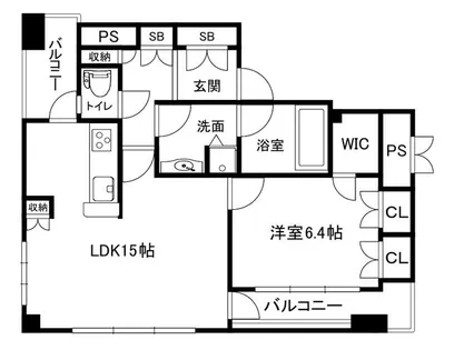 ビオール大阪大手前タワー【6階】の間取り