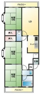 サンハイツ多井田【206号室】の間取り
