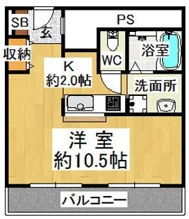 学園西カレッジハイツ【6階】の間取り