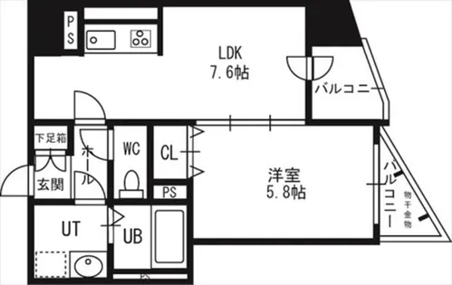 1LDKの間取り画像