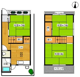 大阪府豊中市大黒町1丁目【一戸建】の間取り